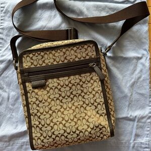 Coach Signature Jacquard Canvas Flight Bag